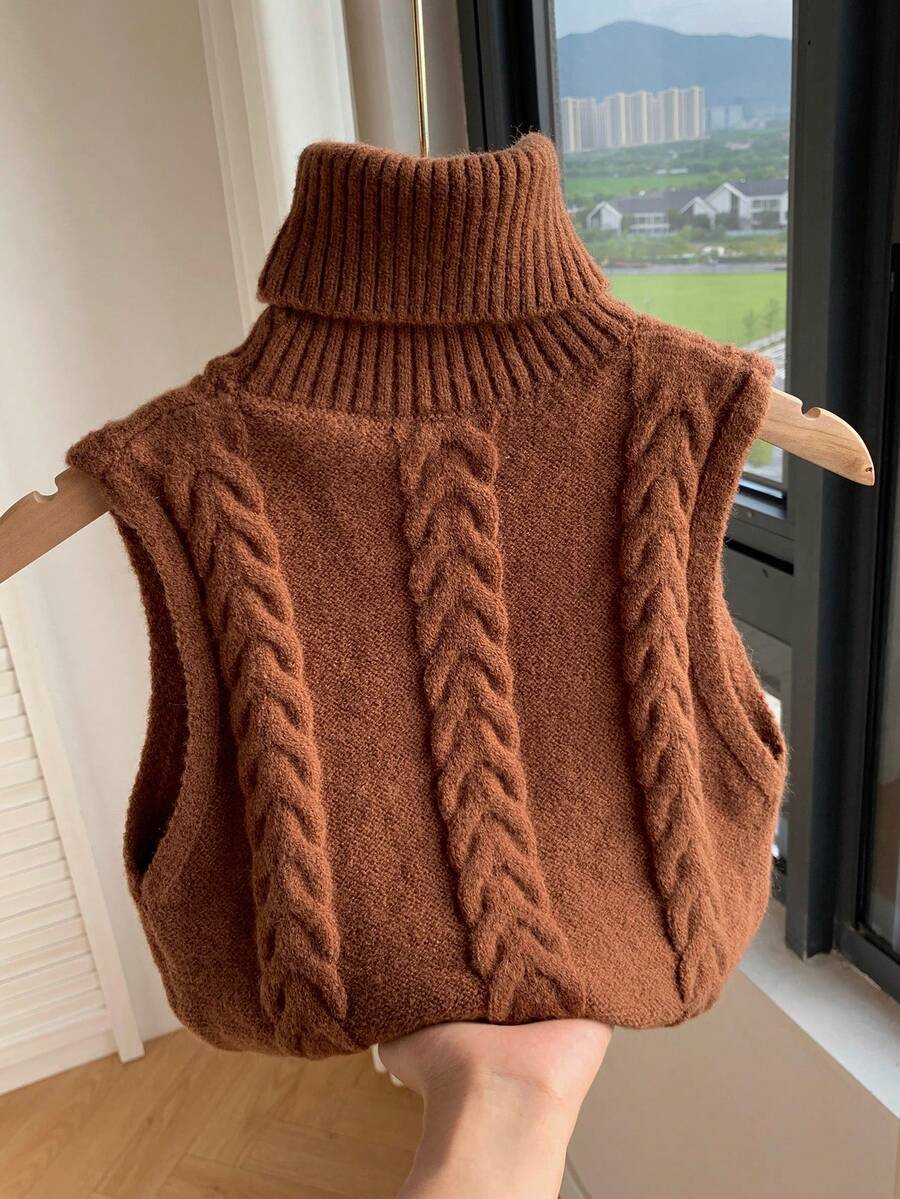 SHEIN Comfortcana 2/Pcs Women's Knitted Sleeveless Woolen Twist