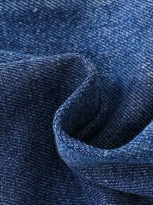 SHEIN Tween 女童翻领前扣可爱牛仔衬衫，后背蝴蝶结装饰和弧形下摆，女童秋装返校装