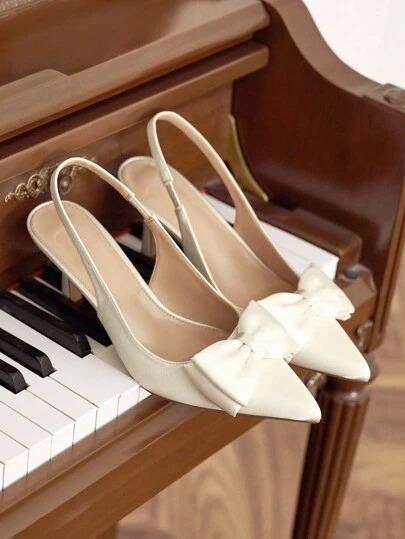 CUCCOO HITCHD 女士时尚蝴蝶结装饰高跟鞋秋季新年假期