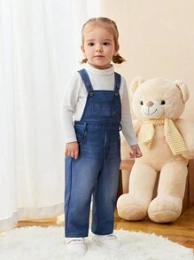 SHEIN Unisex Baby Knitted Bib Overall, Suitable For Outdoor And Play, Autumn/Winter - Blue - View 5