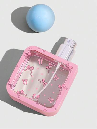 ROMWE Kawaii 1 件蝴蝶结印花 40 毫升香水喷雾瓶，便携式皮肤清爽旅行套装