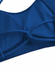 Easithlete Conjunto de 3 sostenes deportivos de moda para mujeres sin costuras - Multicolor - Ver 4