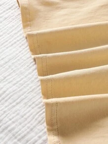 SHEIN Bộ 2 áo thun cổ tròn in chữ đơn giản thoải mái cho bé gái - màu nâu - Xem 6