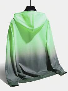Manfinity Roghcode Men's Ombre Color Pocket Decorated Hooded Zip-Up Sweatshirt - Multicolor - View 2