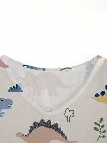 PopScrub V-Neck Cartoon Print Pocketed Long Sleeve Uniform Scrub Top - Multicolor - View 5