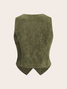 SHEIN EZwear Women's Casual  Woven Blazer, Spring & Autumn - Army Green - View 2