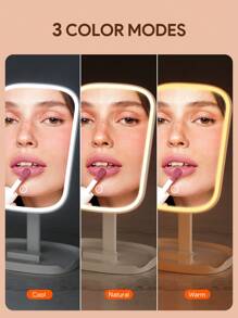 JMMO 带灯和手机支架的 LED 化妆镜，3 色灯和触摸屏可充电