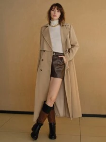 MOTF STUDIO 秋冬季双排扣系腰带风衣