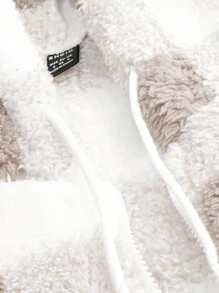 Chiquease Áo khoác trùm đầu kẻ caro dài tay có khóa kéo phía trước, có túi, mặc thường ngày giữ nhiệt - Màu be - Xem 6