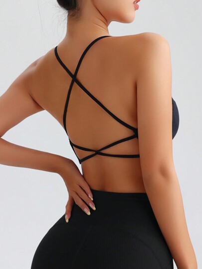 Easithlete Cross Back Seamless Sports BH Open view 5