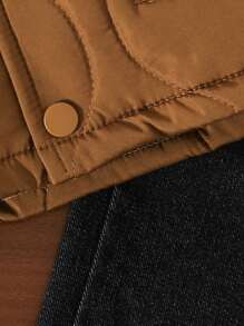 SHEIN 2pcs/Set Young Boys Casual Hooded  Cardigan Jacket And Washed Denim Pants, Comfortable Outfit For Daily Wear, Autumn Winter - Brown - View 7