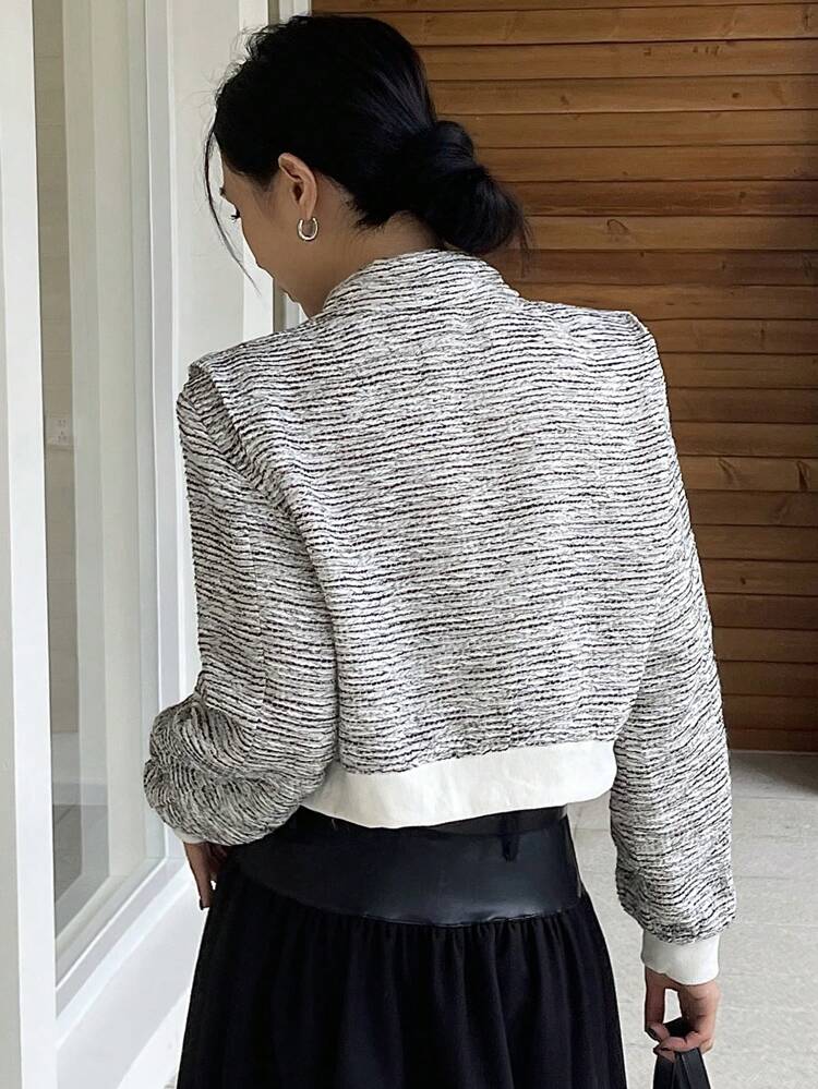 Women All-Over Print Zipper Long Sleeve Patchwork Jacket,Fall Women Clothes