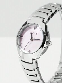MOTF PREMIUM WOMEN'S FASHION STEEL STRAP PETITE PINK DIAL WRIST WATCH - Pink - View 3