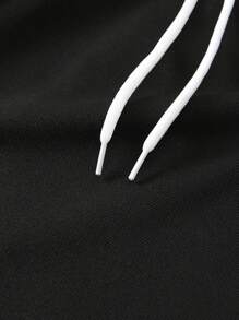 Manfinity Roghcode Men's Casual Teeth Print Hoodie Sweatshirt & Sweatpants Set, Spring & Autumn