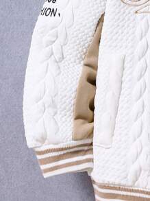 SHEIN Young Boy Letter Embroidered Hooded Casual Jacket Chic Outfits For Autumn/Winter