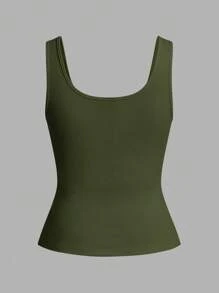 Slaydiva Top de camisa blanca casual con cuello en U profundo y espalda de tirantes - C