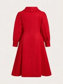 SHEIN Unity 大码可爱甜美纯色长款针织外套新年衣服冬季