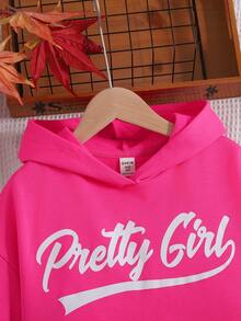 Tween Girl Fashion Street Style Knit Hoodie Sweatshirt And Mini Skirt Set - Red - View 3