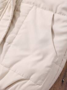 Tween Girls Fashionable  Coat With Furry Collar - Khaki - View 4