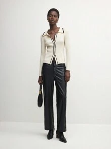 BizChic Women's Elegant Striped Long Sleeve Casual Cardigan, Versatile Christmas Blouse, All-Match Business Casual Knit Sweater For Autumn/Winter - Beige - View 8