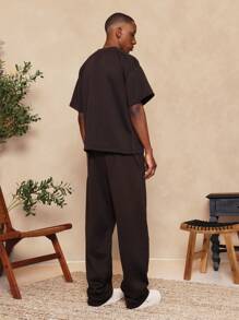 SUMWON Camiseta esencial de manga corta, con ajuste boxy y peso pesado - Marrón - Ver 2