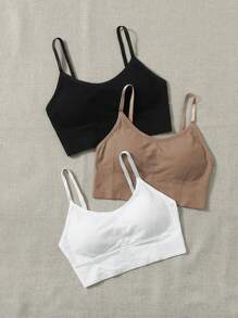 SHEIN Sport Studio 3pcs Solid Sports Bra