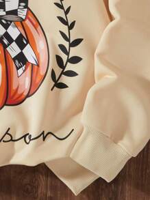Sudadera con capucha minimalista de manga larga con estampado de letras para niñas adolescentes