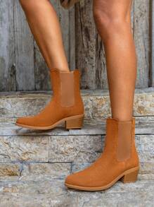 Styleloop Women Fashion Party Apricot Ankle Boots And Booties, Fall Shoes Fall - Brown - View 2