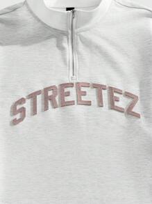 Manfinity VCAY Men's Stand Collar Loose Knit Long Sleeve Pullover Sweatshirt, For Fall Winter - Grey - View 4