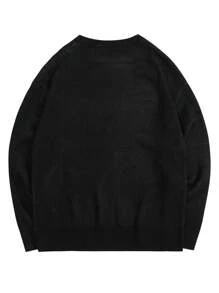 Chillumni Men's Autumn And Winter Casual Dinosaur Pattern Sweater - Blue - View 2