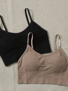SHEIN Sport Studio 3pcs Solid Sports Bra