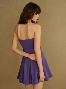 MOTF STUDIO BOW DECOR PLEATED TUBE DRESS