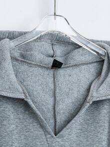 EMERY ROSE Đầm dài giữ nhiệt có mũ trùm đầu cỡ lớn cho nữ mùa thu đông - Xám - Xem 4