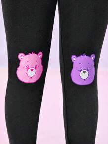 SHEIN X Care Bears 年轻女孩 2 件套卡通熊印花连帽运动衫和紧身裤套装 - 彩色 - 查看 6