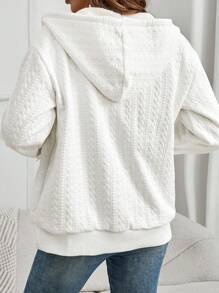 女士新款秋冬粉色厚连帽运动衫，美式风格图案，休闲日常母女装（2 件单独出售） - 粉色 - 查看 2