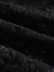 SHEIN MOD 复古宫廷风提花女装夏季女士连衣裙新娘女仆装返校服新娘送礼会礼服 - 黑色 - 查看 4