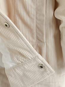 Manfinity Homme Men's Button Front Pocket Long Sleeve Minimalist Casual Jacket , Corduroy - Apricot - View 7