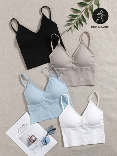 4pcs Medium Support  Seamless Sports Bra