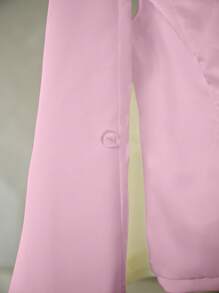 MOTF PREMIUM 纯色尖领扣带轻质背心 - 粉色 - 查看 8