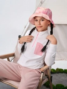 SHEIN Áo khoác lót lông cừu mềm mại thời trang ngoài trời cho bé gái tuổi teen, thu/đông, cổ đứng kéo khóa nửa - trắng - Xem 3