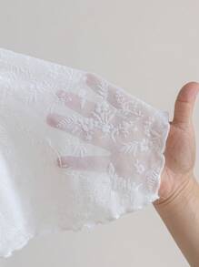 Soleia Top corta de línea A con atar al cuello, de unicolor, para verano, para mujer - Blanco - Ver 5