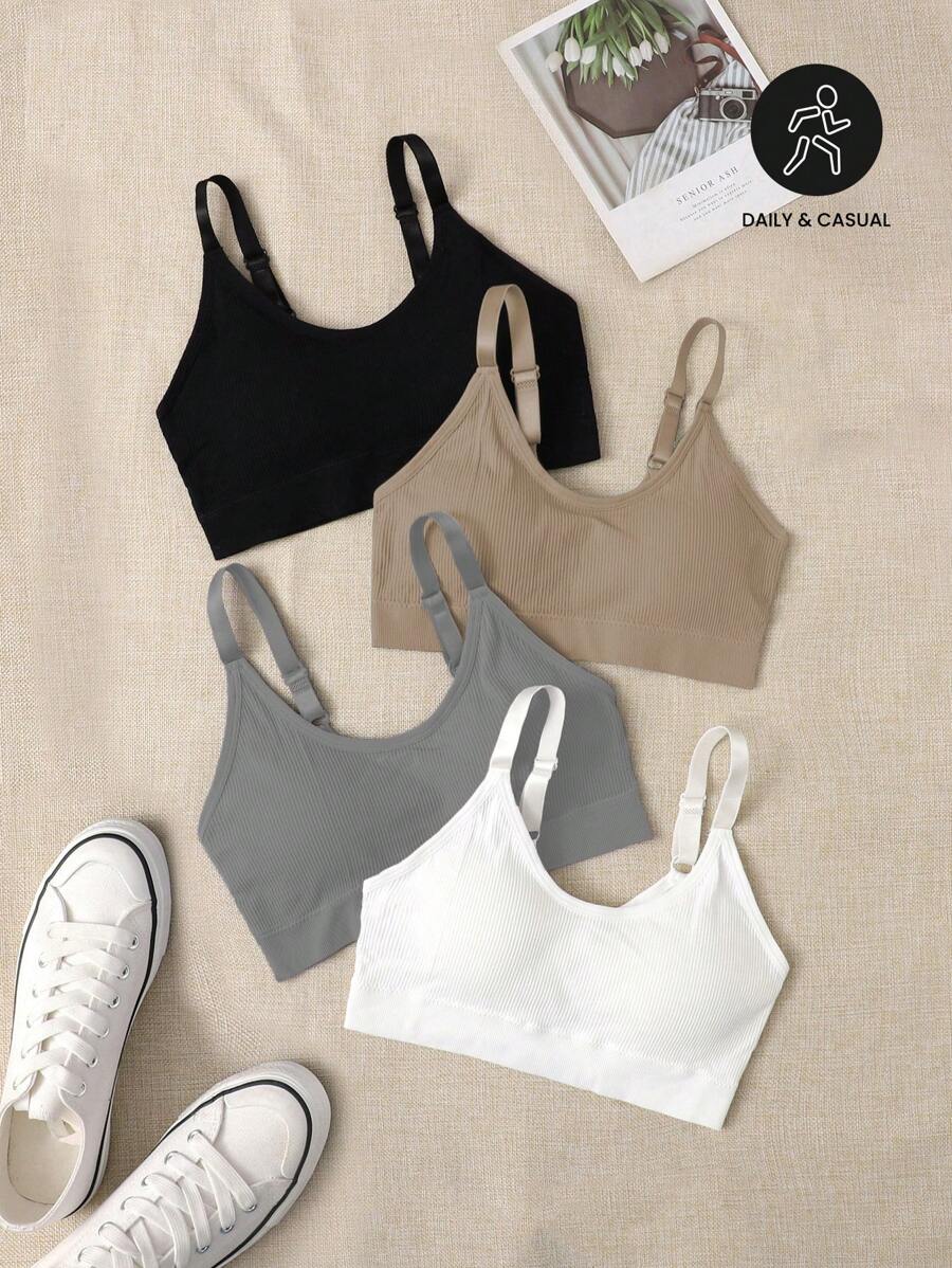 Easithlete 4pcs Chất rắn Bras thể thao - Nhiều màu - Xem 1