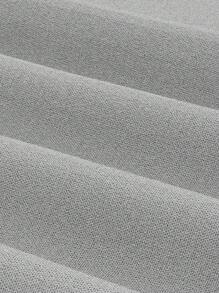 SHEIN EZwear 女士纯色前扣长袖休闲 T 恤 - 灰色 - 查看 8