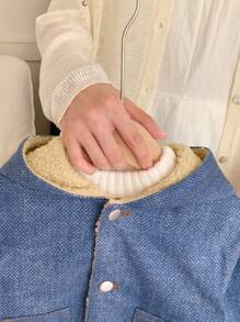 Áo khoác trùm đầu lót nhiệt dày thường ngày cho bé trai có chi tiết miếng vá, dáng rộng, đa năng, thích hợp cho tiệc trở lại trường, sinh nhật, tiệc mừng em bé chào đời, tiệc ngày lễ, mùa thu/đông - Màu xanh lam - Xem 3