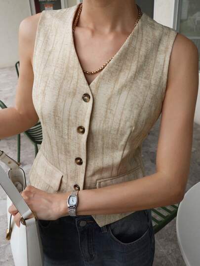 DAZY V-Neck Sleeveless Fitted Floral Women Cardigan,Fall Clothes Women Jacket