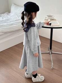 DAZY 2pcs Young Girl Knitted Set, Fall - Grey - View 7