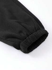 INAWLY 2pcs Halloween Ghost & Pumpkin Printed Hoodie And Long Sweatpants Set, Halloween Gift