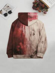 Women Fashion Personalized Bloody Letter & Number Print Casual Hoodie Sweatshirt - Multicolor - View 2