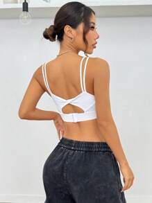 Easithlete 女士純色中空背心運動內衣