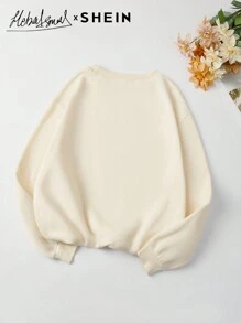 Mulvari Women's Loose Fit Slogan Printed Crew Neck Long Sleeve Casual Sweatshirt, Fall/Winter, Casual Comfy Pullover Top Outfit